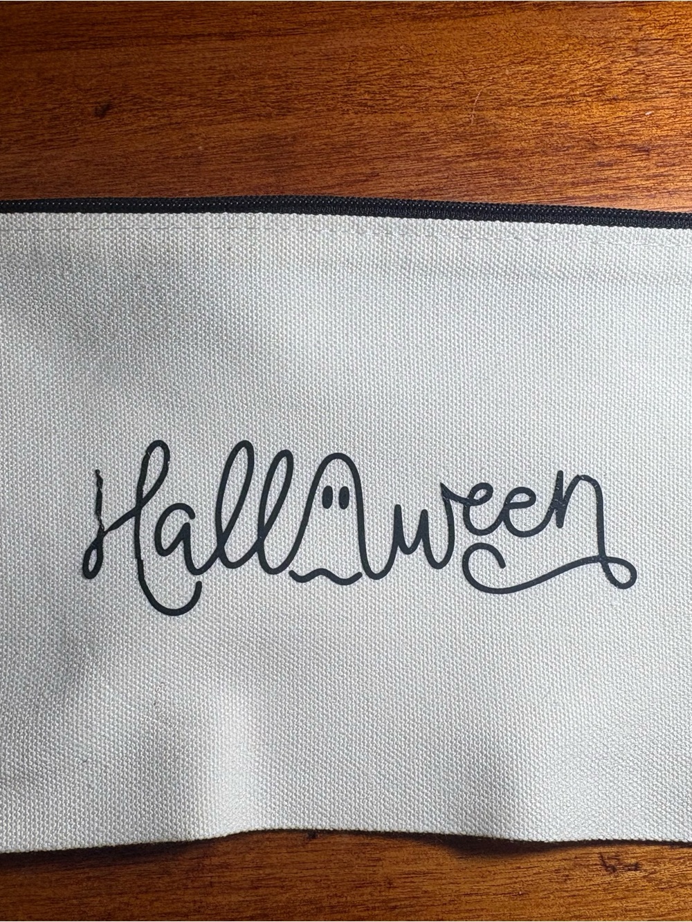 Halloween Decorative Canvas Accent - White with Black Script